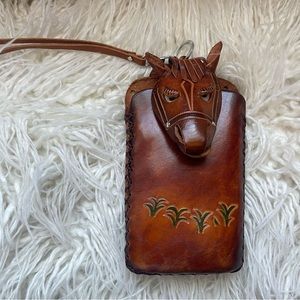 Horse Mexican Leather Cowboy Phone Holder